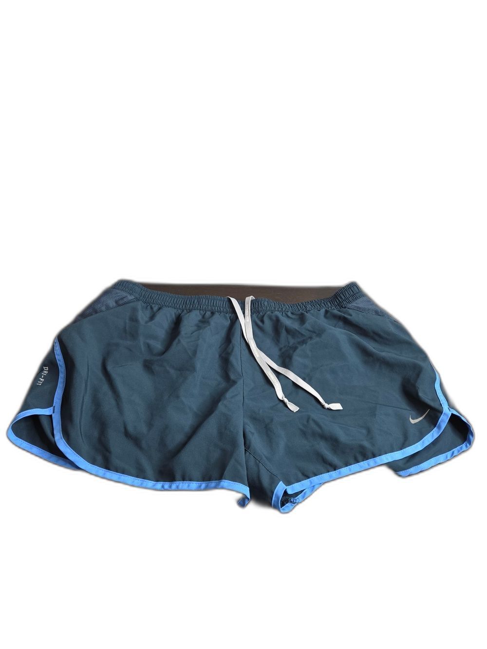 Nike Navy Blue Dri-FIT Athletic Shorts with Light Blue Logo